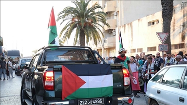 Tunus’tan Gazze’ye gitmeyi planlayan “Mağrip Direniş Konvoyu” yola çıktı