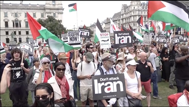 Protesters in London call for halt to Israeli strikes on Iran, Gaza